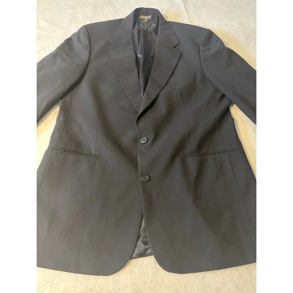 Brooks Brothers Mens Black Two Button Blazer Jacket Notch Suit Coat‎